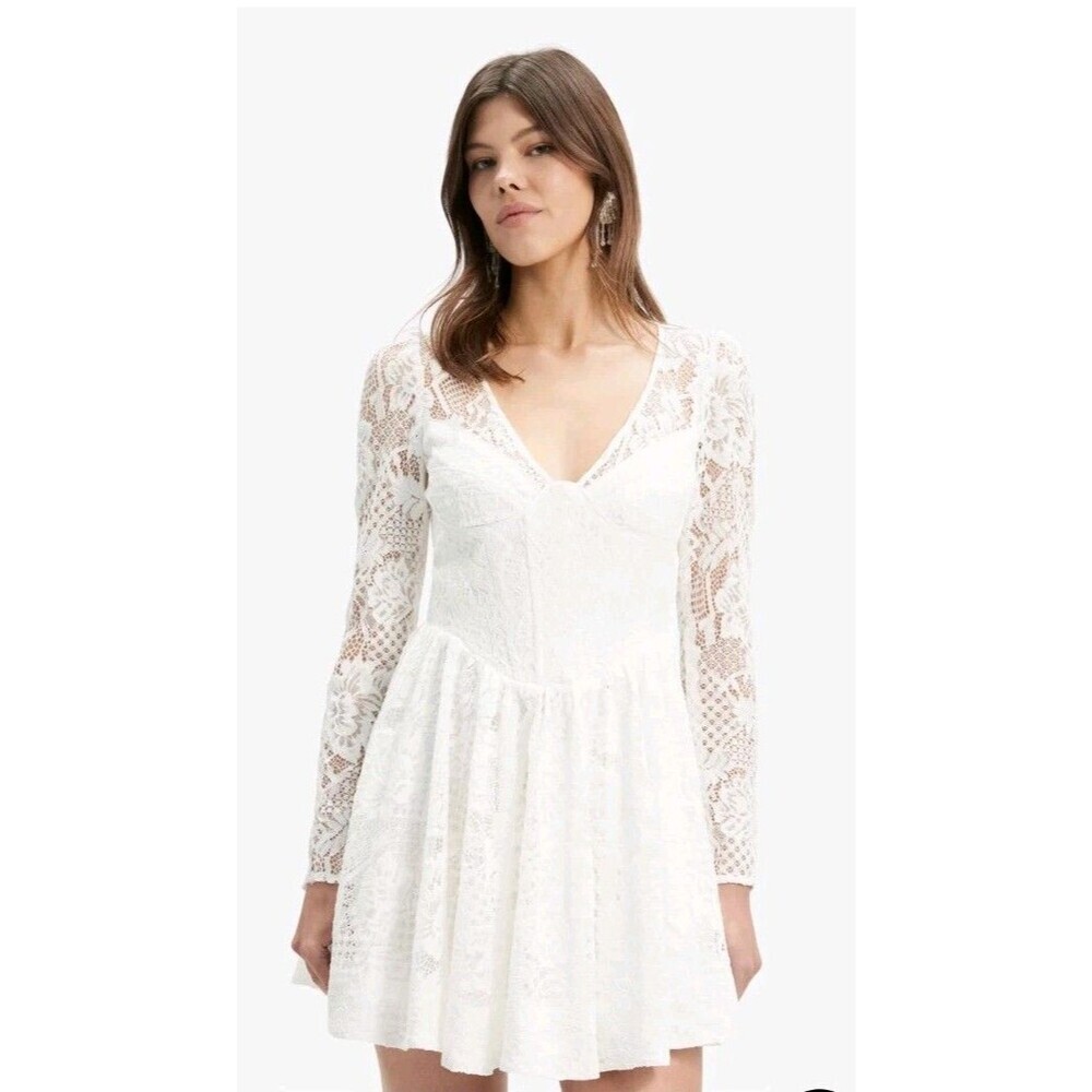 Bardot Ellie Lace Corset Mini Dress XXL/US 12 Ivory MSRP $169